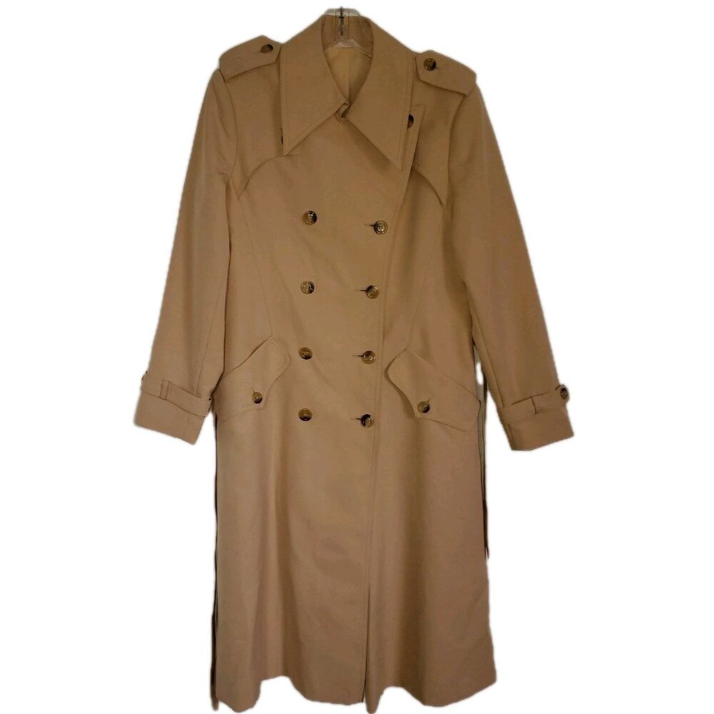 Vintage Dumond Khaki Classic Belted Trenchcoat Size 14